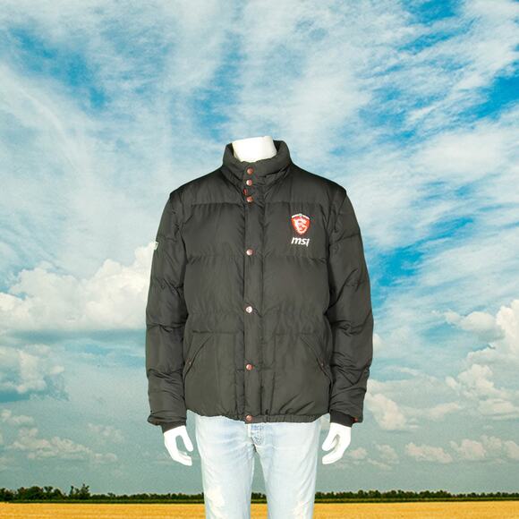 MSI Gaming G Series Removable Sleeves Puffer Duck Down Snow Winter Jacket Vest L - Picture 4 of 9